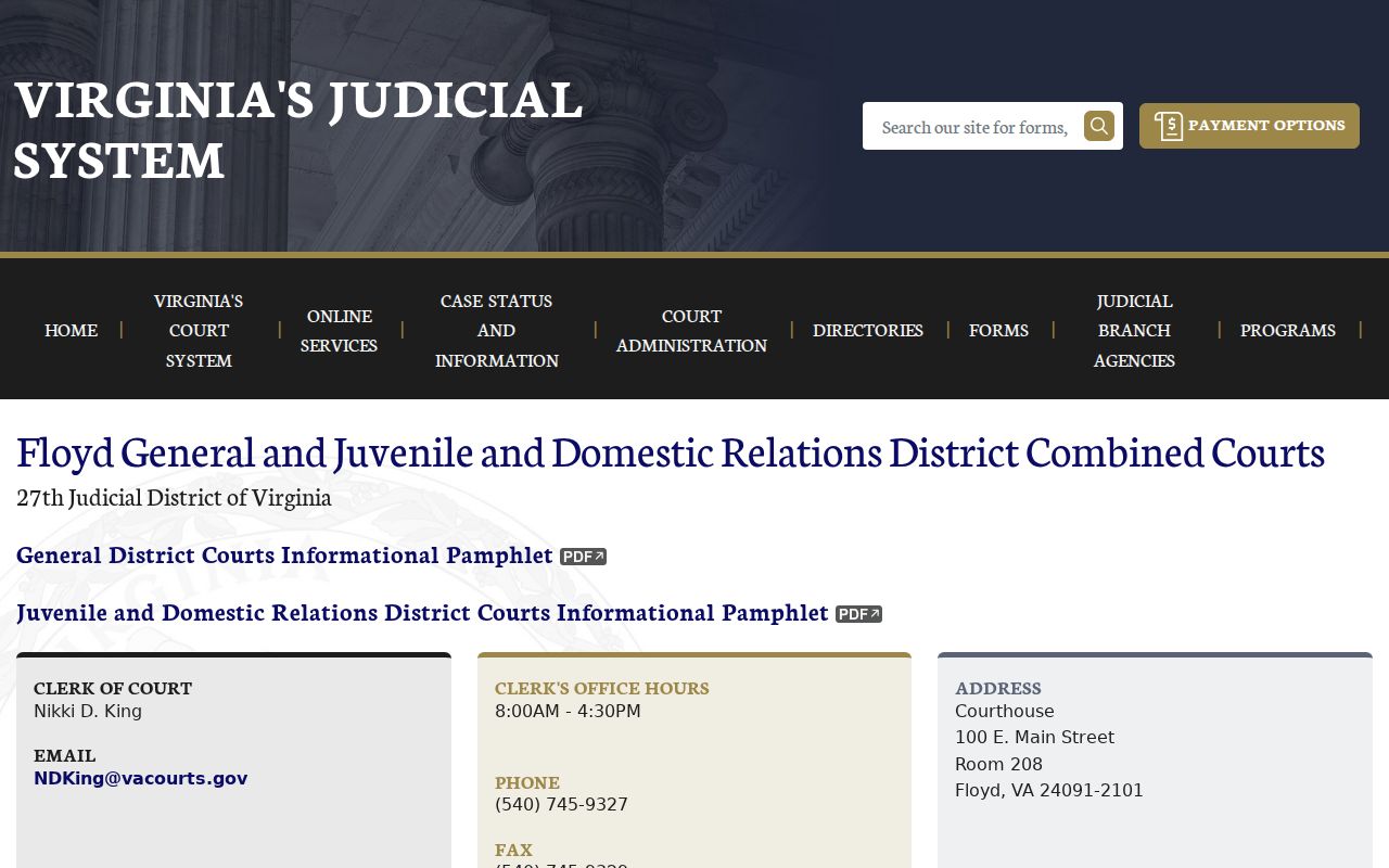 Floyd County bench warrants: combined General District and JDR court page
