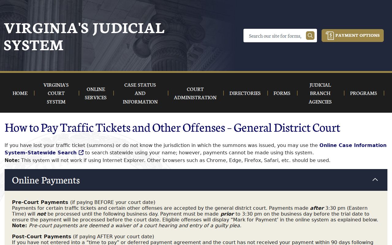 Floyd County traffic warrant checks: Virginia GDC traffic case and payment instructions