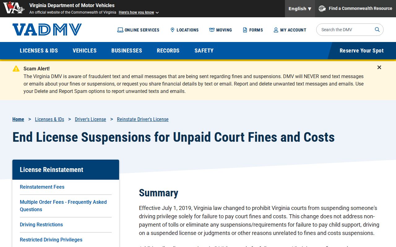 Floyd County traffic warrant records: Virginia DMV fines and costs guidance