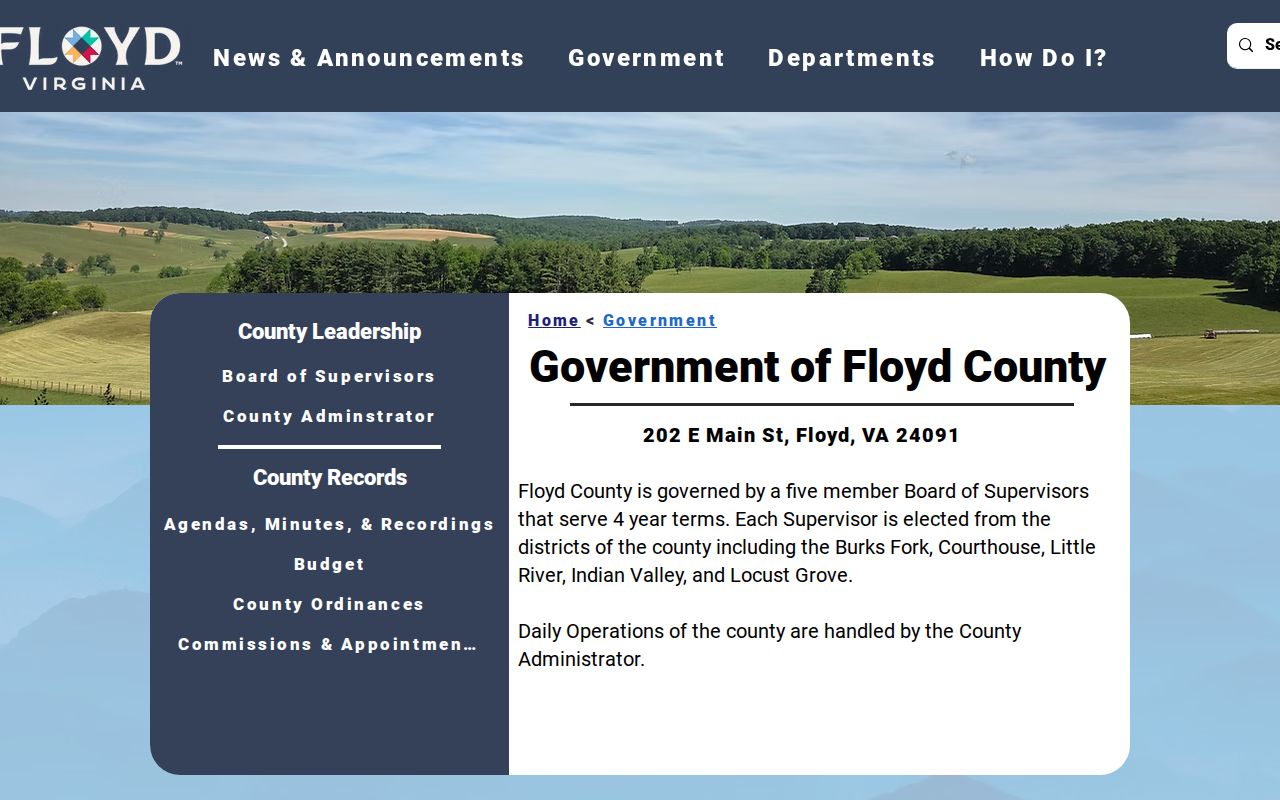 Floyd County warrant records: county government offices in Floyd