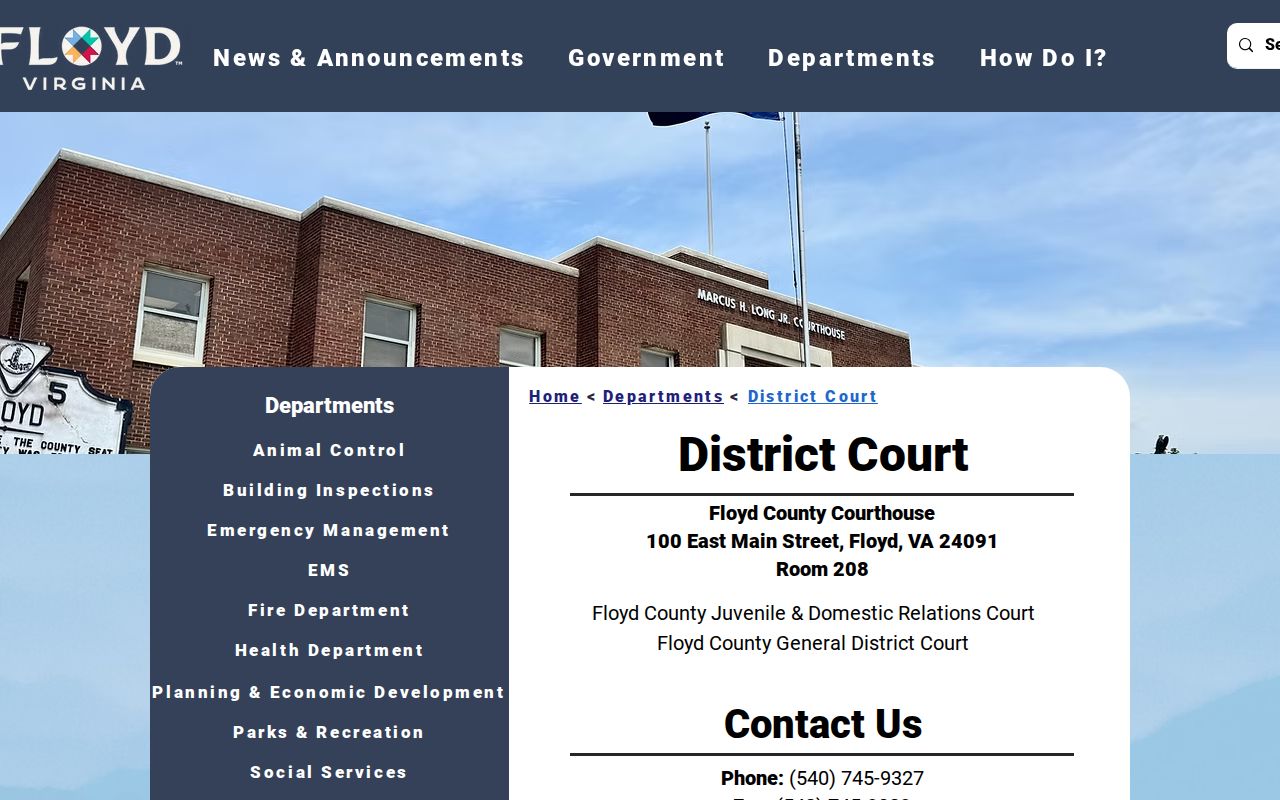 Floyd County bench warrants: General District Court contact and schedule